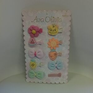 Ava Olivia Hair Clip Set with Pastel Colors
